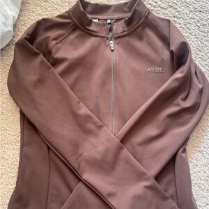 AYBL Chocolate Brown Zip-Front Performance Jacket